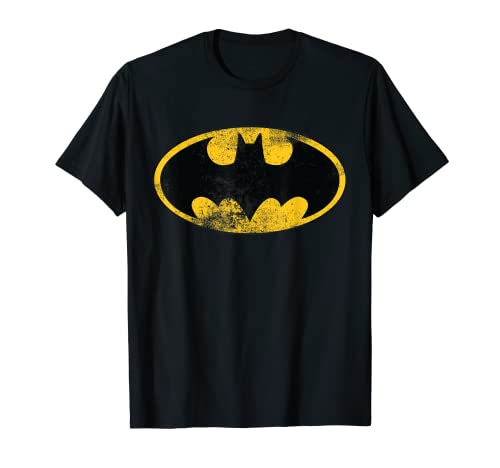 US DC Batman + Logo clásico envejecido 01C Camiseta