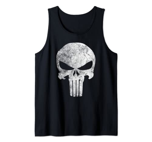 Marvel Comics Punisher Skull Symbol Distressed Camiseta sin Mangas