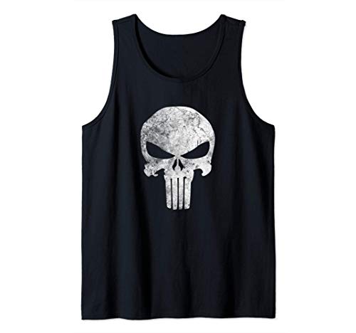 Marvel Punisher Skull Symbol Distressed Camiseta sin Mangas