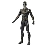 Spider-Man Figura de acción Traje Negro y Dorado de 30 cm de Marvel Titan Hero Series, Inspirado en...