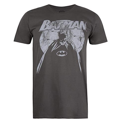 DC Comics Batman Nightfall Camiseta, Gris Oscuro, S para Hombre