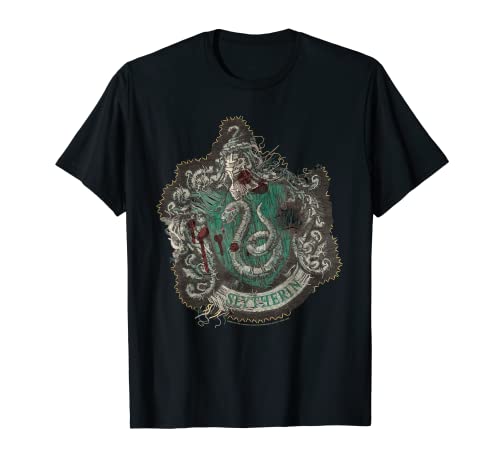 Harry Potter Slytherin Knitted Patch Damaged Camiseta