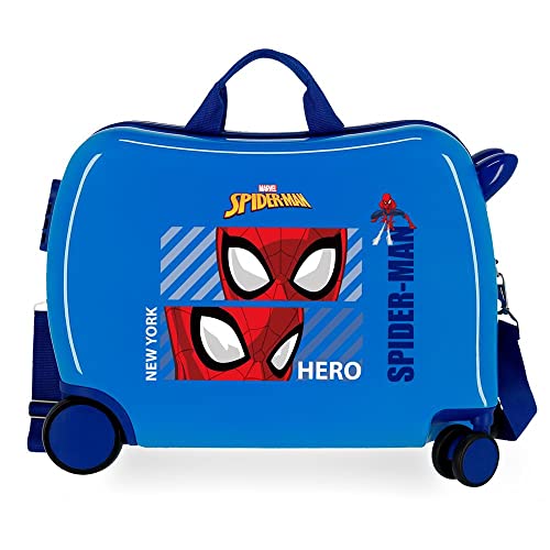 Marvel Spiderman Hero Maleta Infantil Azul 50x38x20 cms Rígida ABS Cierre de combinación Lateral...