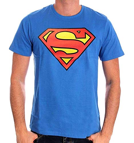 Superman Logo Classique Camiseta, Azul (Cobalt), M para Hombre