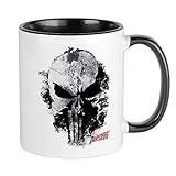 N\A Punisher Skull Black Smudge Mug Taza de caf nica, Taza de caf