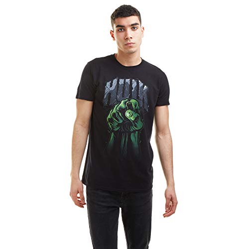 Marvel Hulk Fist Camiseta, Black, Large para Hombre