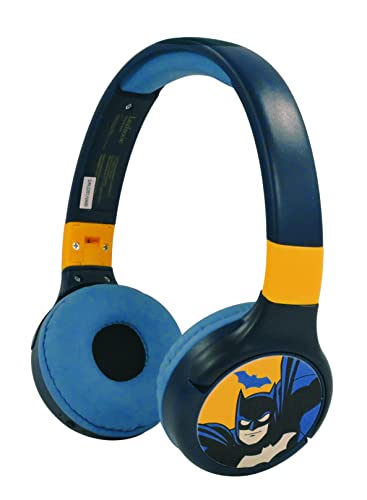 LEXIBOOK Batman Audio 2 en 1 Bluetooth y Auriculares con Cable con micrfono y Control de botn,...