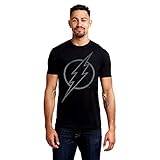 DC Comics Flash Line Logo - Camiseta Hombre, Negro (Black), Medium