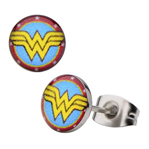 Wonder Woman Logo Round Stud Earrings
