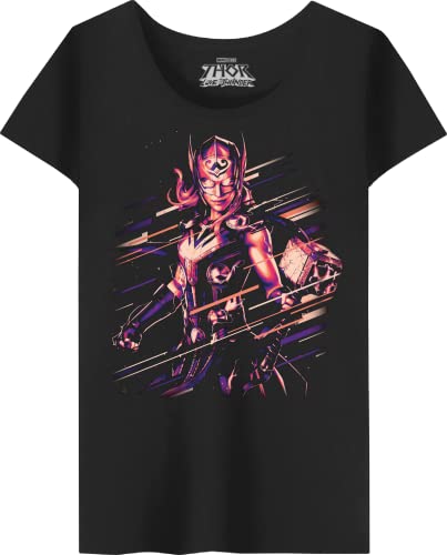 Marvel Wotlatmts003 Camiseta, Negro, L para Mujer