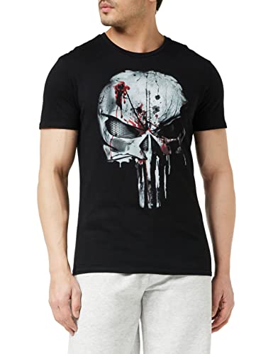 cotton division T-Shirt Punisher Camiseta, Negro, M para Hombre