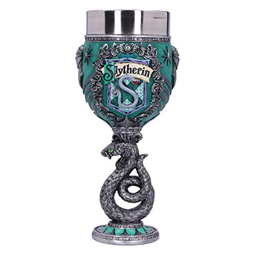 Nemesis Now Harry Potter Slytherin Hogwarts House Collectable Goblet, Sintético, Verde Plata, 1.25...