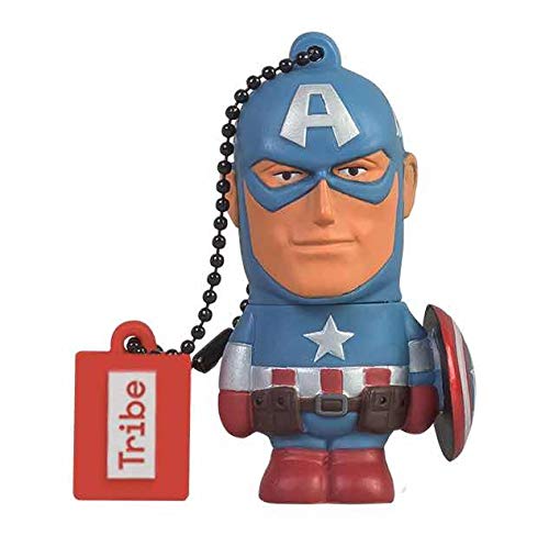 Tribe Disney Marvel Avengers Captain America - Memoria USB 2.0 de 16 GB Pendrive Flash Drive de Goma...
