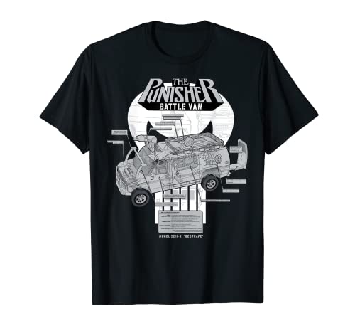 Marvel The Punisher Battle Van Schematics Camiseta