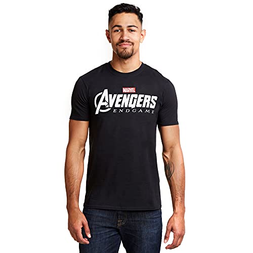 Marvel Avengers Endgame Logo Camiseta, Negro (Black Blk), X-Large para Hombre