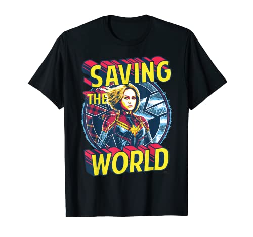Captain Marvel Saving The World Portrait Camiseta