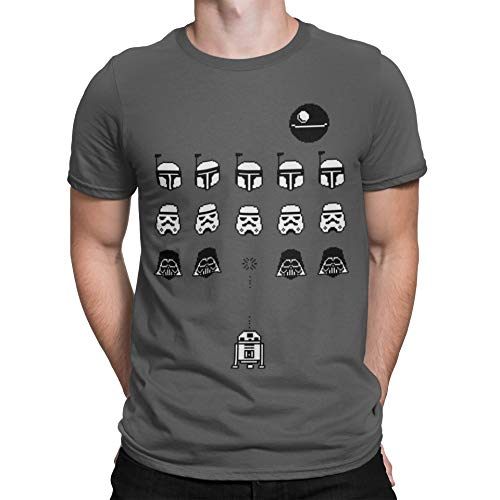 Camisetas La Colmena 1349-Camiseta Space Wars (Karlangas) (M, Charcoal)