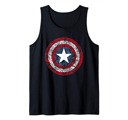 Marvel Captain America Avengers Shield Comic Camiseta sin Mangas
