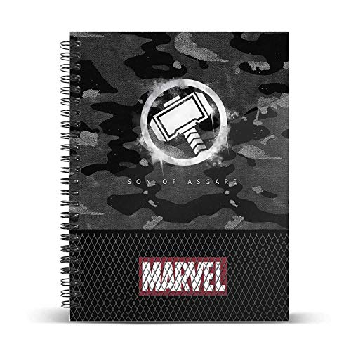 Marvel THOR - Hammer-Cuaderno Papel Cuadriculado DIN A5