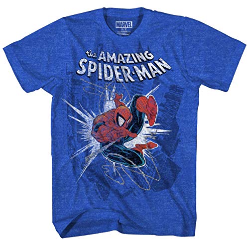 Marvel Playera de Spider-Man para nios - Azul - X-Large