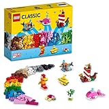 LEGO 11018 Classic Diversión Oceánica, Caja de Ladrillos con 6 Figuras de Animales Marinos, un...