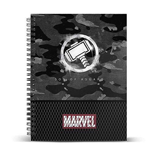 Marvel THOR - Hammer-Cuaderno Papel Cuadriculado DIN A4