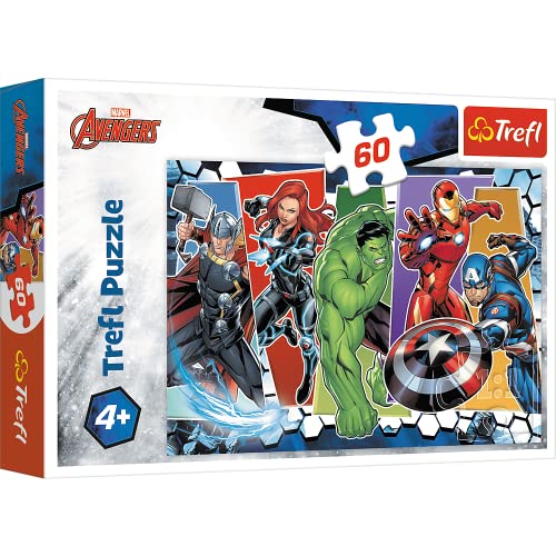 Trefl- Unbesiegbare Rächer, Avengers de 60 Piezas, para niños a Partir de 4 años Puzzle, Color,...