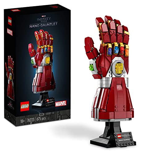 LEGO 76223 Marvel Nanoguantelete, Maqueta de Iron Man para Construir, 6 Gemas del Infinito,...