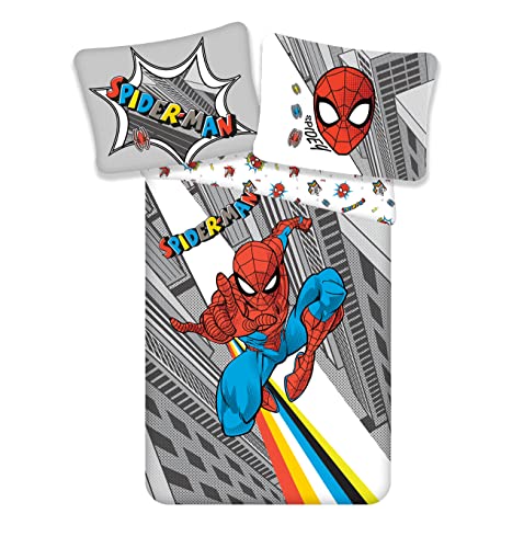 Jerry Fabrics Marvel Spiderman 2-Piece Bed Linen Set Tamaño: 140 x 200 cm, 70 x 90 cm, 100%...