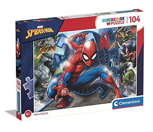 Clementoni - Puzzle infantil 104 piezas SpiderMan, puzzle infantil superheroes a partir de 6 años...