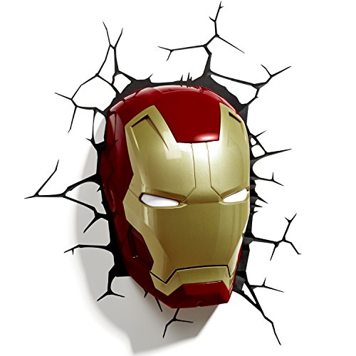 3D Light FX - Luz para Pared, diseño de máscara de Iron Man