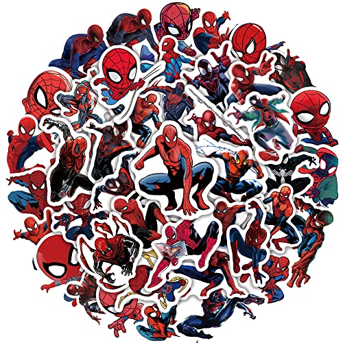 Pegatinas Spiderman, 50 Piezas Superhero Calcomanías de Moda Estética Portátil para Niños,...