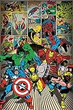Theissen Children's Poster Featuring The Superheroes of Classic Marvel Comics Including Spiderman,...