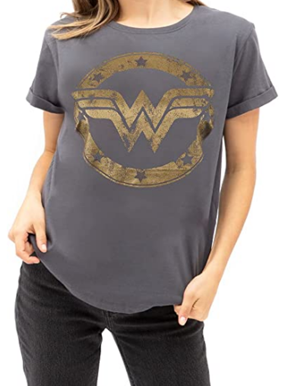 Camiseta para Mujer Wonder Woman Metallic Logo