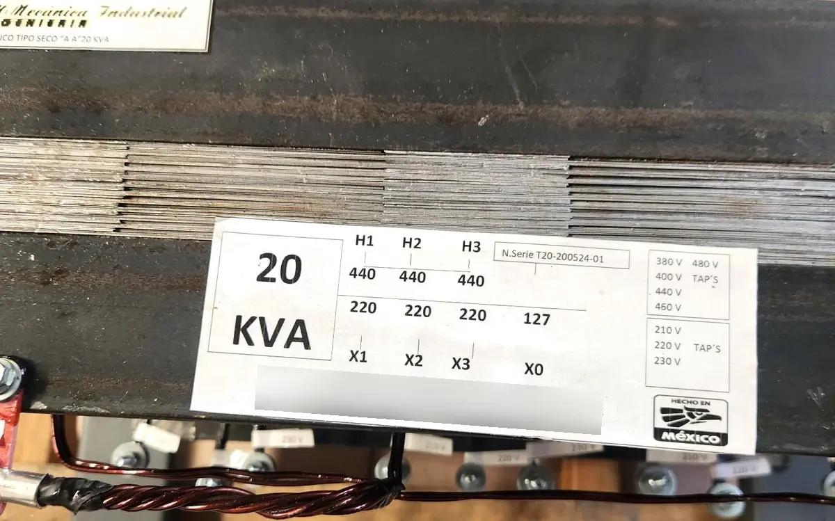 Transformador Trifásico Tipo Seco 20 KVA 220-380-440/220-127 V Ehmi - Imagen 3