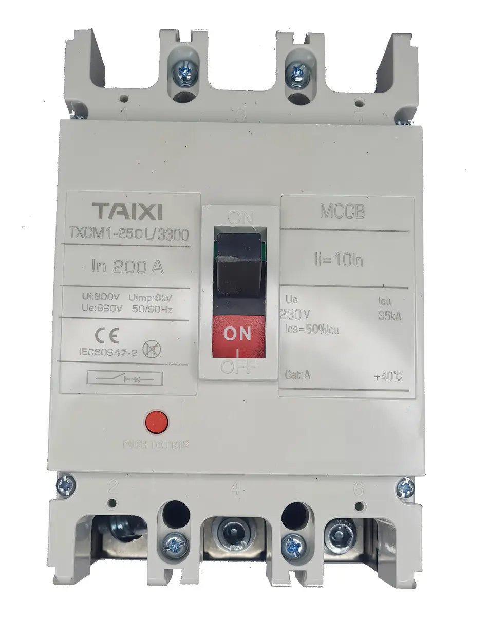 nterruptor Termomagnético Practinet 200 Amper 3 Polos 3 Fases Modelo TXCM1-250L-300